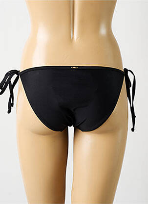Bas de maillot de bain tissage satiné bikini noir PIHA femme