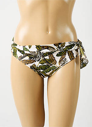 Bas de maillot de bain imprimé fantaisie bikini beige KIWI femme