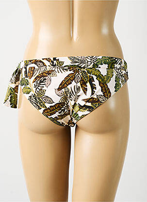 Bas de maillot de bain imprimé fantaisie bikini beige KIWI femme