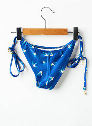 Bas de maillot de bain tissage satiné bikini bleu RIO DE SOL femme