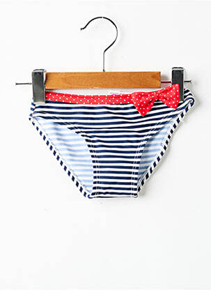 Bas de maillot de bain imprimé rayures bleu LAGON BLEU fille