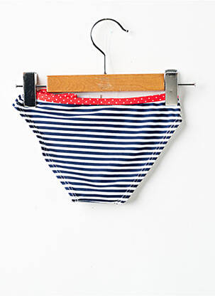 Bas de maillot de bain imprimé rayures bleu LAGON BLEU fille