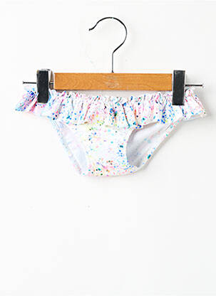 Bas de maillot de bain imprimé fantaisie blanc BORABORA fille
