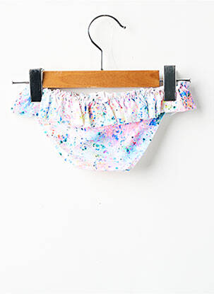 Bas de maillot de bain imprimé fantaisie blanc BORABORA fille