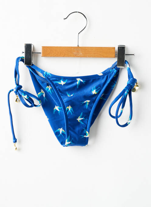Bas de maillot de bain tissage satiné bikini bleu RIO DE SOL femme