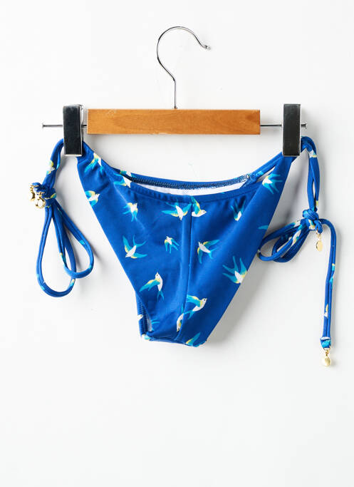 Bas de maillot de bain tissage satiné bikini bleu RIO DE SOL femme
