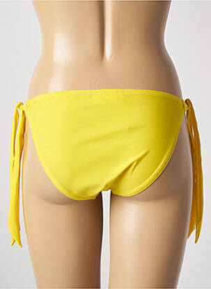 Bas de maillot de bain effet matière satinée bikini jaune LAGON BLEU femme
