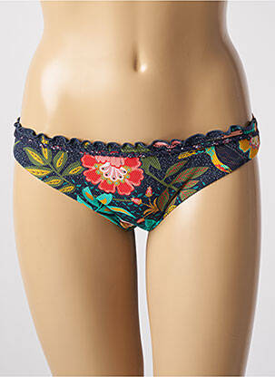 Bas de maillot de bain imprimé fleurs culotte bleu YSABEL MORA femme
