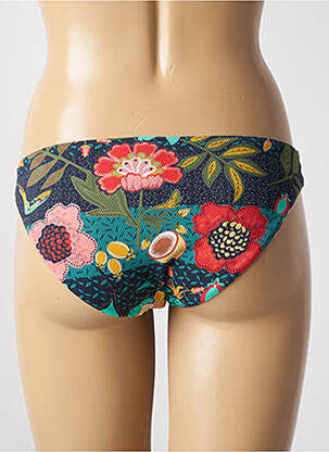 Bas de maillot de bain imprimé fleurs culotte bleu YSABEL MORA femme