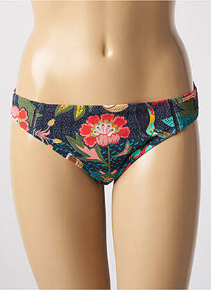 Bas de maillot de bain imprimé fleurs culotte bleu YSABEL MORA femme