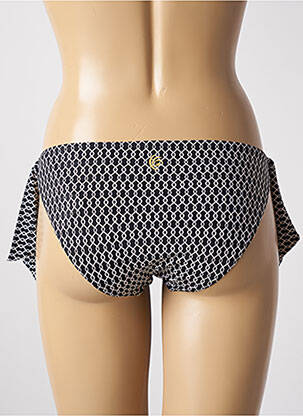 Bas de maillot de bain effet matière satinée bikini noir OLYMPIA femme