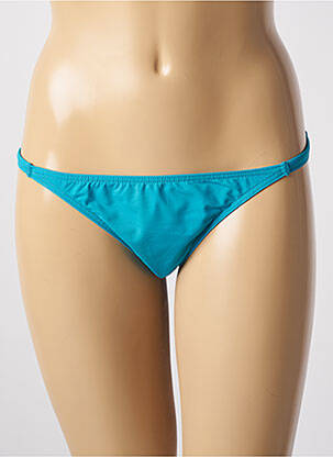 Bas de maillot de bain effet matière satinée bikini bleu KIWI femme
