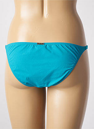 Bas de maillot de bain effet matière satinée bikini bleu KIWI femme