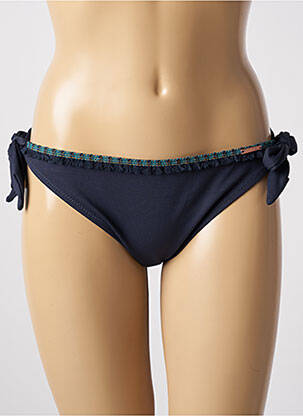 Bas de maillot de bain fermeture liens à nouer bikini bleu fonce YSABEL MORA femme