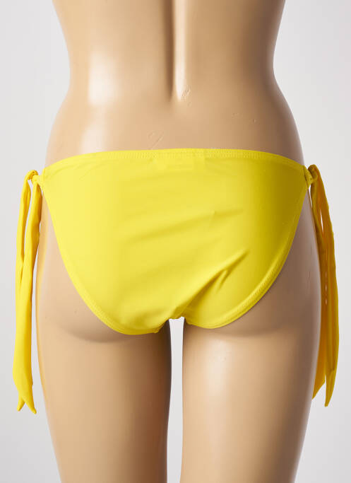 Bas de maillot de bain effet matière satinée bikini jaune LAGON BLEU femme