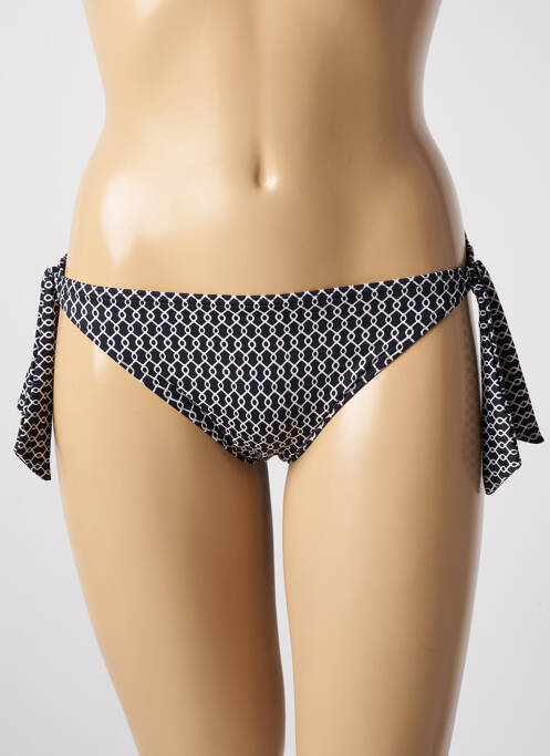 Bas de maillot de bain imprimé rayures bikini noir OLYMPIA femme