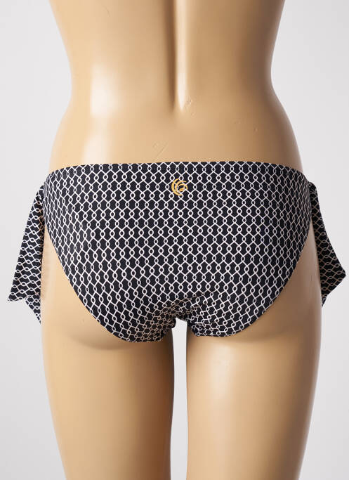 Bas de maillot de bain imprimé rayures bikini noir OLYMPIA femme