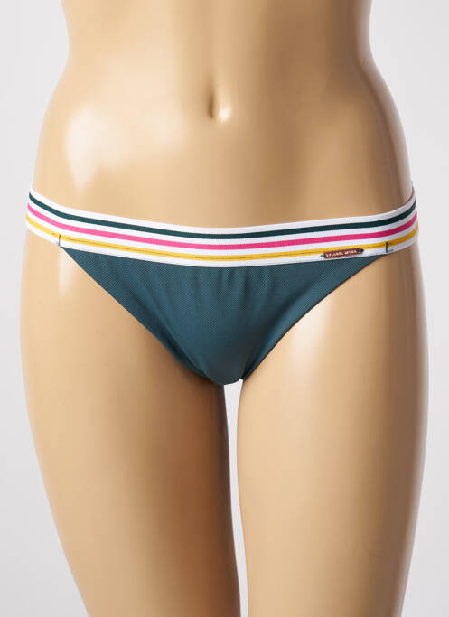 Bas de maillot de bain effet matière satinée culotte vert YSABEL MORA femme