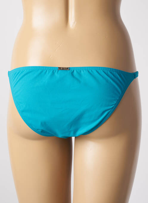 Bas de maillot de bain effet matière satinée bikini bleu KIWI femme