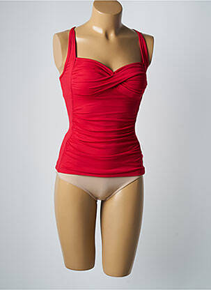 Top de bain bretelles élastiquées ajustables rouge SEAFOLLY femme