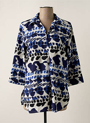 Tunique manches longues tissage crêpe bleu MARELLA femme