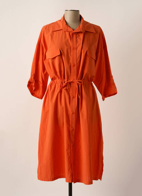 Robe mi-longue orange KAKIE pour femme