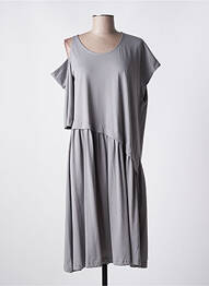 Robe mi-longue manches courtes manches courtes gris LOTUS EATERS femme