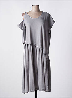 Robe mi-longue manches courtes manches courtes gris LOTUS EATERS femme