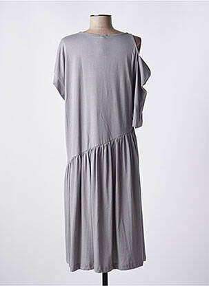 Robe mi-longue manches courtes manches courtes gris LOTUS EATERS femme