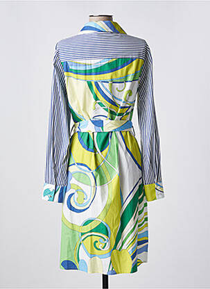 Robe mi-longue imprimé fantaisie manches longues vert LAFTY LIE femme