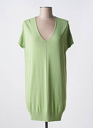 Robe pull resserrée sur le bas manches courtes vert CARTA LIBERA femme