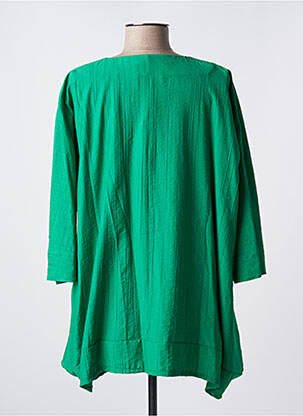 Chemisier tissage crêpe manches 3/4 vert FRANCK ANNA femme