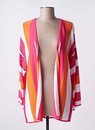 Gilet manches longues manches longues rose LEO & UGO femme