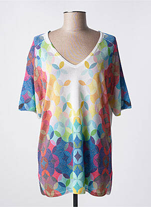 Pull coupe droite manches courtes bleu JEI'S BY LETIZIA DENARO femme