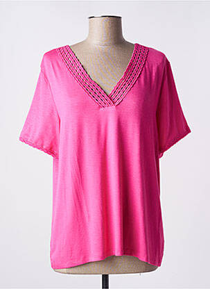 Top stretch manches courtes rose LEO & UGO femme