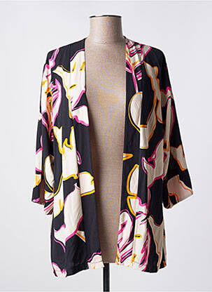 Veste kimono manches longues noir SCORZZO femme