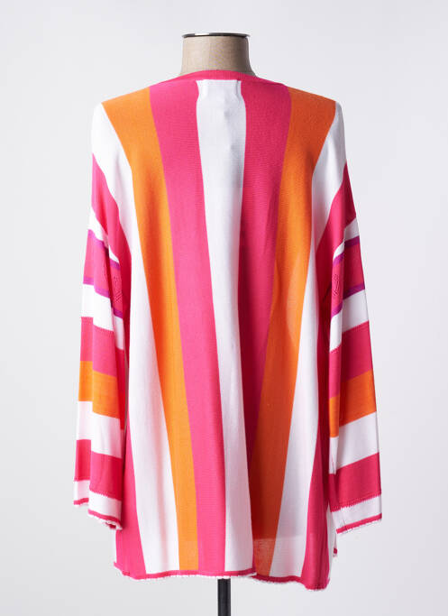 Gilet manches longues rose LEO & UGO pour femme