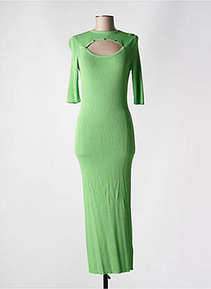 Robe pull coupe cintrée manches 3/4 vert RELISH femme