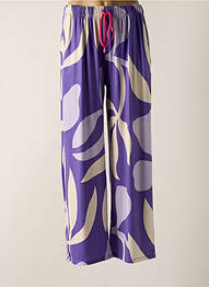 Pantalon large coupe fluide taille haute violet SCORZZO femme