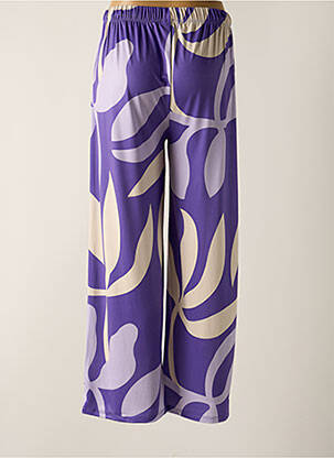 Pantalon large coupe fluide taille haute violet SCORZZO femme