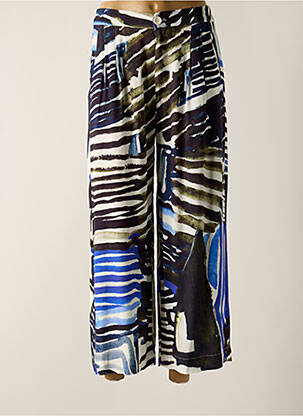 Pantalon 7/8 taille haute taille haute bleu KOKOMARINA femme