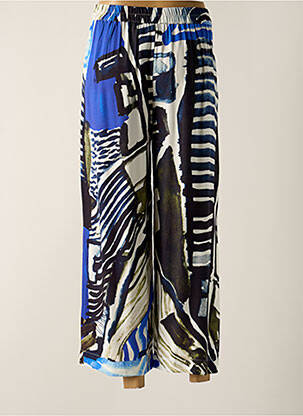Pantalon 7/8 taille haute taille haute bleu KOKOMARINA femme
