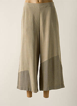 Pantalon 7/8 taille haute taille haute beige OZAI N KU femme