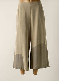 Pantalon 7/8 taille haute taille haute beige OZAI N KU femme