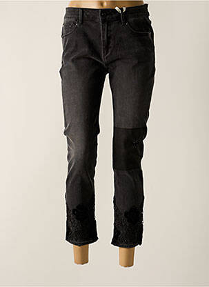 Jeans skinny effet usé délavé taille normale noir FRACOMINA femme