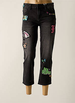 Jeans coupe droite stretch taille normale noir FRACOMINA femme
