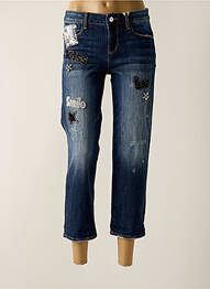 Jeans coupe droite stretch taille normale bleu FRACOMINA femme