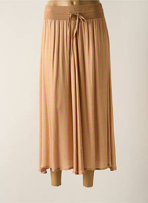 Jupe longue imprimé fantaisie beige LES BLONDINETTES femme