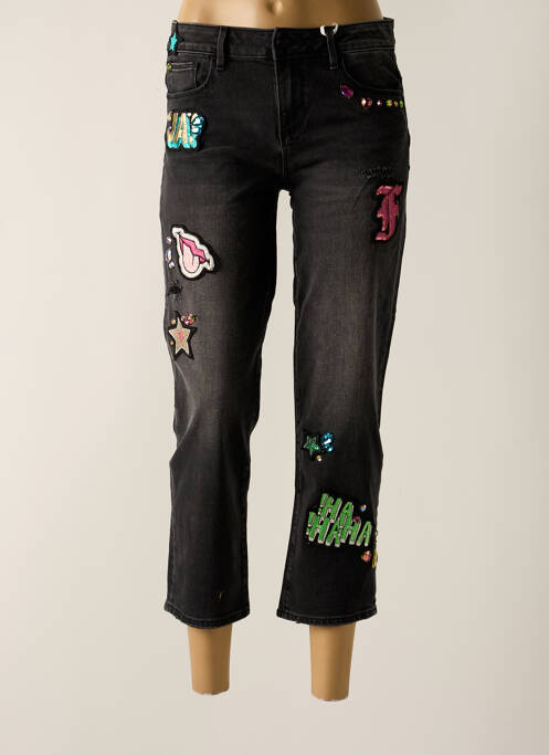 Jeans coupe droite stretch taille normale noir FRACOMINA femme
