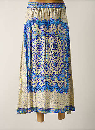 Jupe longue imprimé fantaisie bleu BELLA JONES femme